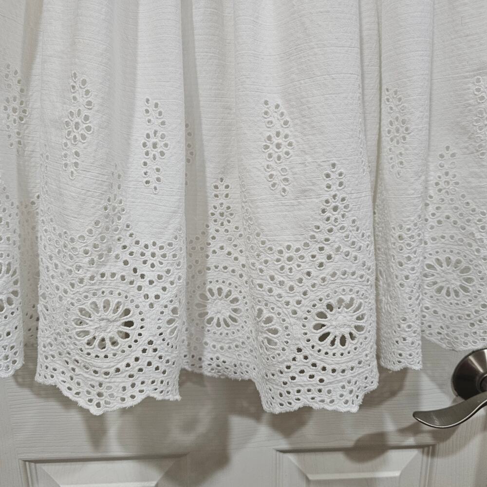 Vineyard Vines Girls White Eyelet Lined Dress Coastal Cottagecore Size 12 - Picture 8 of 8